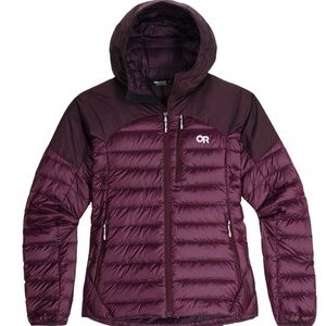 Last chance! Outdoor Research Womenβs Down Hoodie Amethyst Jacket XL NWT
